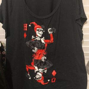 Torrid Black Tee with Red Jester Graphic